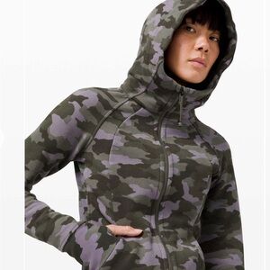 Lululemon Scuba Hoodie Light Cotton Fleece Hertiage 365 Camo Lavender Sz 2